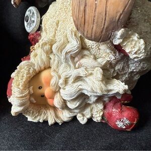 Snowball Skiing Santa resin figurine